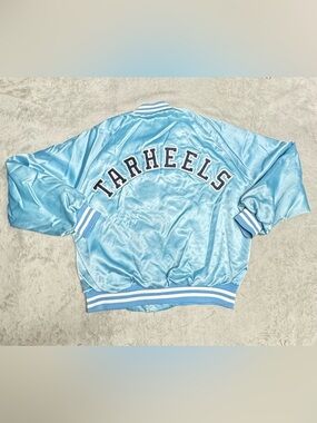 Rare Vintage 80s Chalk Line UNC Tar Heels Satin Jacket XL Spellout USA 🔥